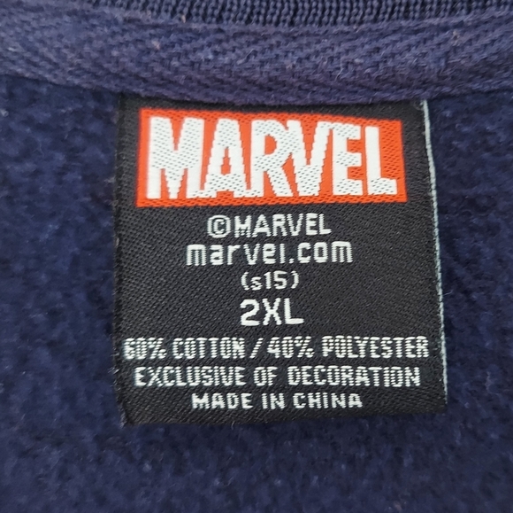 Marvel Captain America Red White Blue Button Up Varsity Jacket Size 2XL - Picture 2 of 9